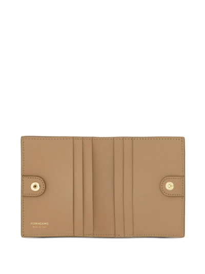 Ferragamo Gancini Compact Wallet In Neutrals