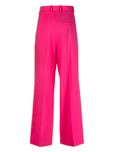 Shop Alysi Pleat-detail Straight-leg Trousers In Pink
