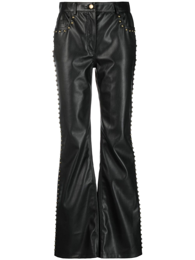 Moschino Stud-detail Mid-rise Trousers In Black