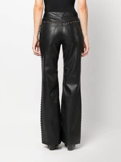 Moschino Stud-detail Mid-rise Trousers In Black