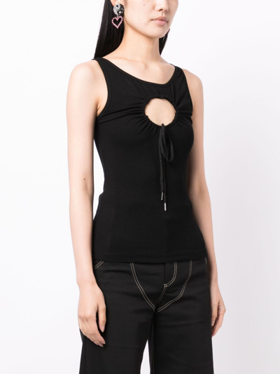 Shop Natasha Zinko Heart Cut-out Sleeveless Tank Top In Black