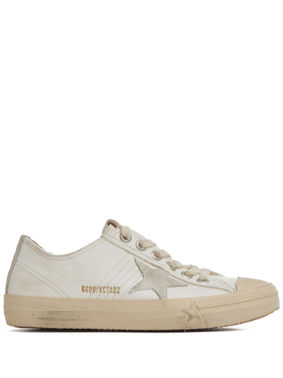 Golden Goose V-star Leather Sneakers In Neutrals