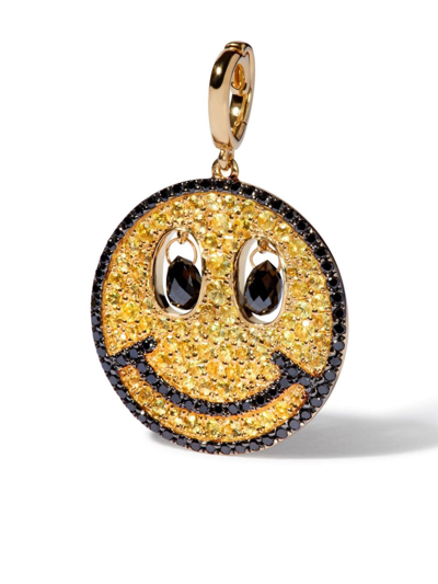 Shop Annoushka 18kt Yellow Gold Happy Charm Reversible Diamond And Sapphire Pendant