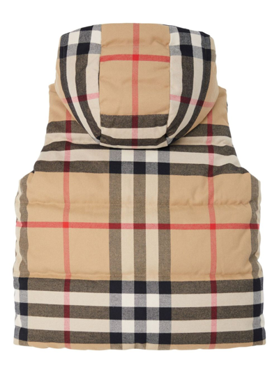 Shop Burberry Check-pattern Padded Reversible Gilet In Neutrals