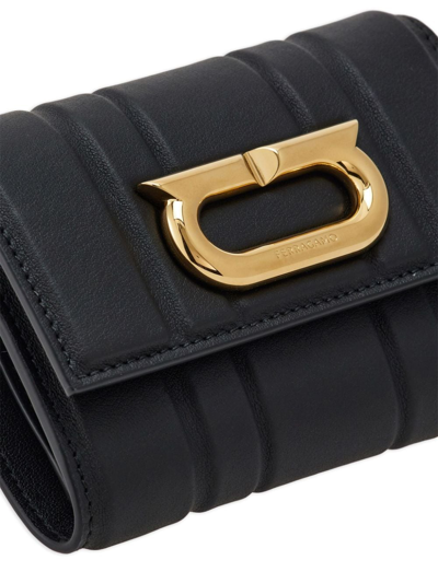 Shop Ferragamo Continental Padded-design Wallet In Black
