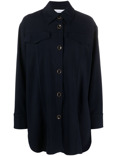 Shop Rodebjer Pointed-collar Button-up Shirt In Blue