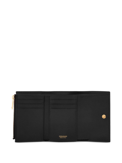 Shop Ferragamo Continental Padded-design Wallet In Black