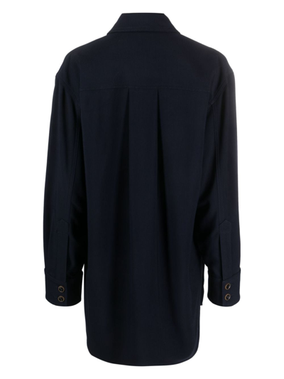 Rodebjer Pointed-collar Button-up Shirt In Blue