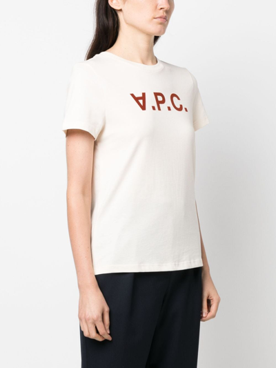 Apc A.p.c. Vpc Logo T Shirt In Neutrals