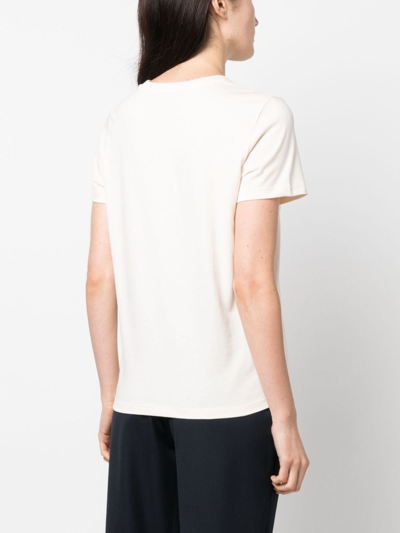 Shop Apc Logo-print Cotton T-shirt In Neutrals