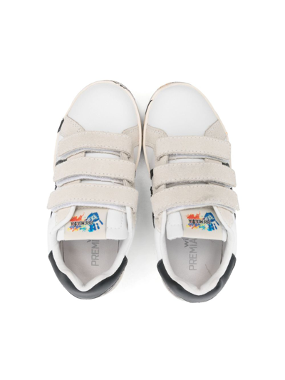 Shop Premiata Andy Touch-strap Leather Sneakers In White