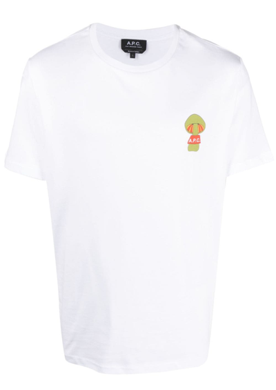 Shop Apc Remy Logo-print Cotton T-shirt In White