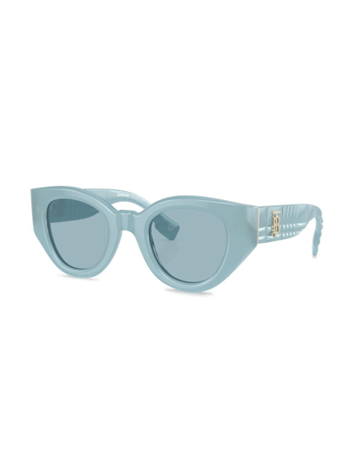 Shop Burberry Eyewear Meadow Cat-eye Frame Sunglasses In Blue