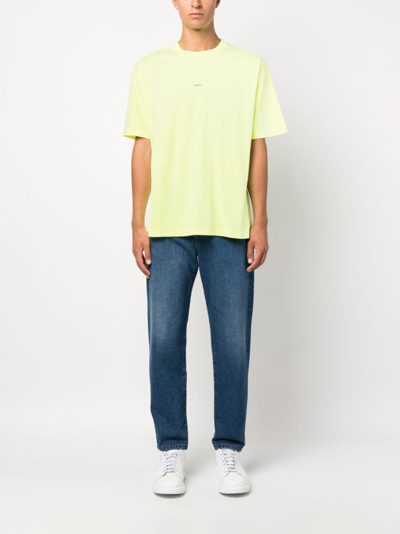 Shop Apc Kyle Cotton T-shirt In Yellow