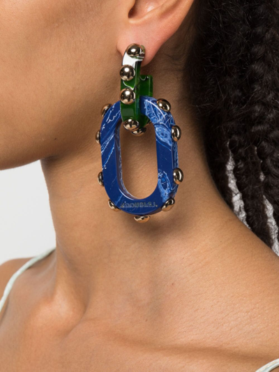 Shop La Doublej Nefertiti Double Earring In Green