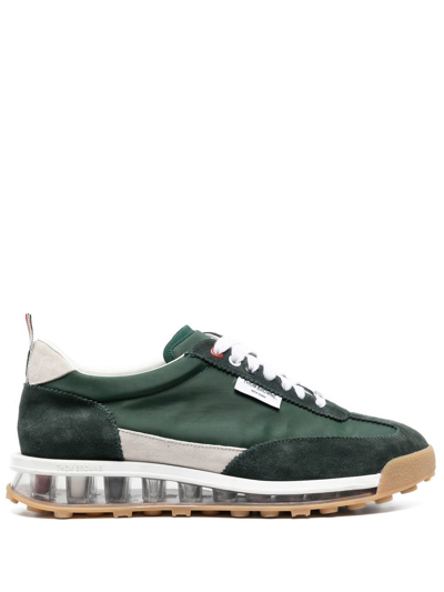 Shop Thom Browne Translucent-sole Leather Sneakers In Green