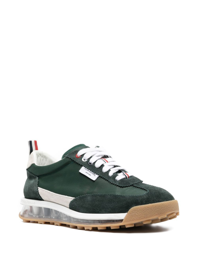 Thom Browne Translucent-sole Leather Sneakers In Green