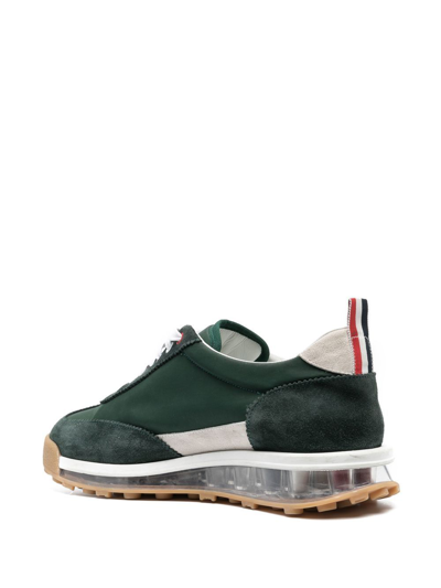 Shop Thom Browne Translucent-sole Leather Sneakers In Green
