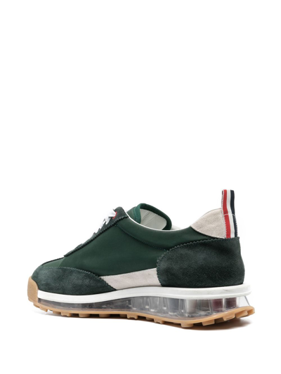 Thom Browne Translucent-sole Leather Sneakers In Green