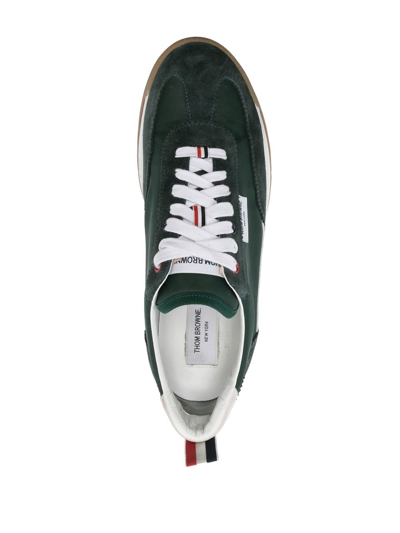 Shop Thom Browne Translucent-sole Leather Sneakers In Green