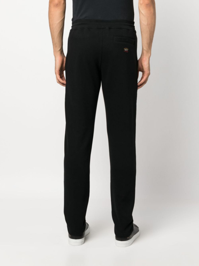 Shop Paul & Shark Logo-patch Organic Cotton Track Pants In Black