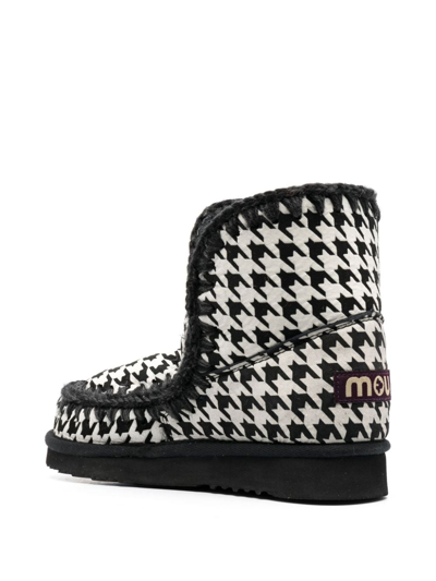 Shop Mou Eskimo 24 Houndstooth Ankle Boots In Black
