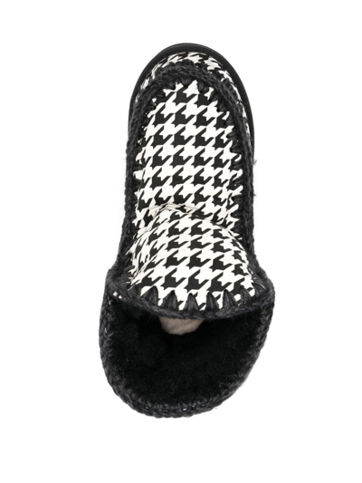 Shop Mou Eskimo 24 Houndstooth Ankle Boots In Black