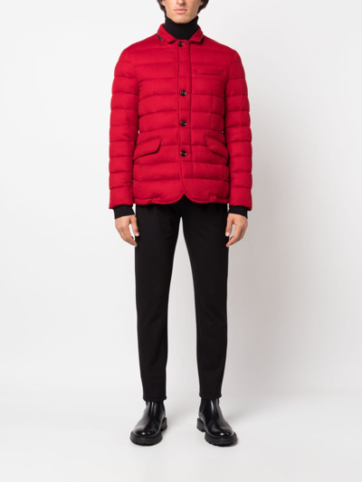 Shop Moorer Zayn Quilted Cashmere Down Jacket In Red