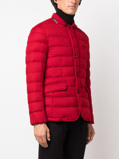 Shop Moorer Zayn Quilted Cashmere Down Jacket In Red