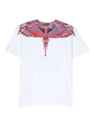 Shop Marcelo Burlon County Of Milan Lunar Wings Cotton T-shirt In White