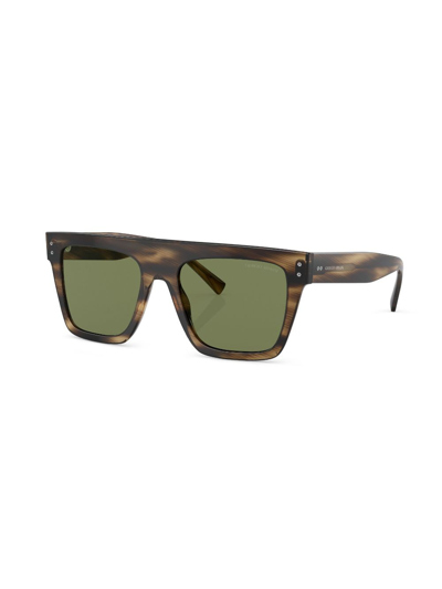 Giorgio Armani Tortoiseshell-effect Square-frame Sunglasses In Brown