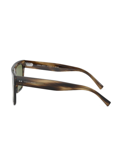 Shop Giorgio Armani Tortoiseshell-effect Square-frame Sunglasses In Brown