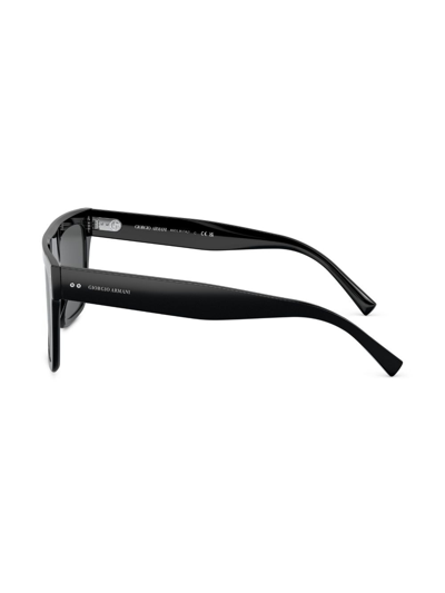 Shop Giorgio Armani Logo-print Square-frame Sunglasses In Black