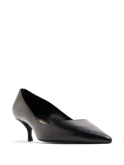 Stuart Weitzman Stuart Leather Kitten-heel Pumps In Black