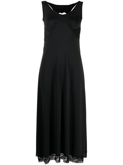 Shop Natasha Zinko Cut-out Detail Ruched A-line Dress In Black