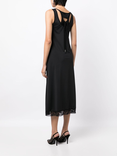 Shop Natasha Zinko Cut-out Detail Ruched A-line Dress In Black