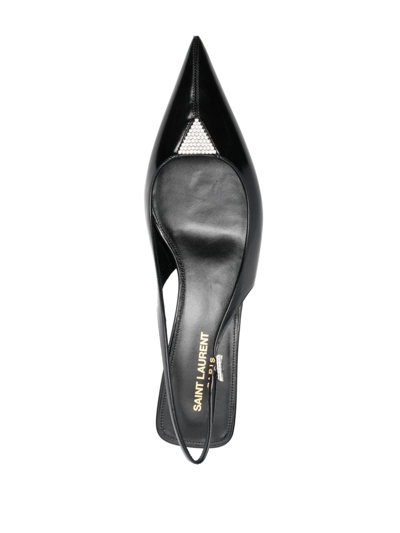 Shop Saint Laurent Cherish 30mm Rhinestone-embellished Pumps In Black