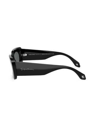 Shop Giorgio Armani Logo-print Square-frame Sunglasses In Black