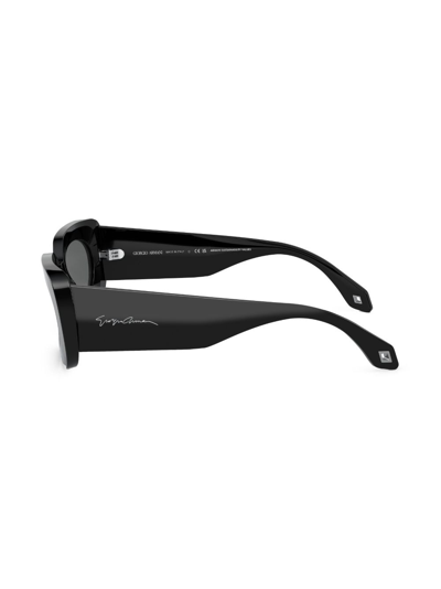 Giorgio Armani Logo-print Square-frame Sunglasses In Black