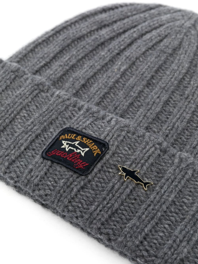 paul and shark beanie grey