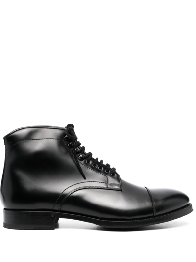 Shop Lidfort Lace-up Leather Boots In Black