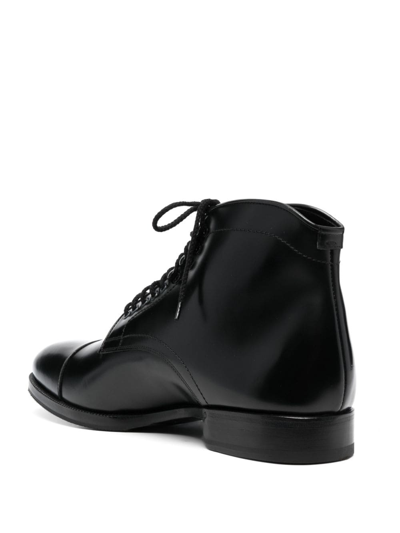 Shop Lidfort Lace-up Leather Boots In Black
