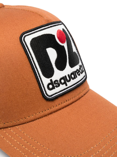 Shop Dsquared2 Logo-patch Baseball Cap In Brown