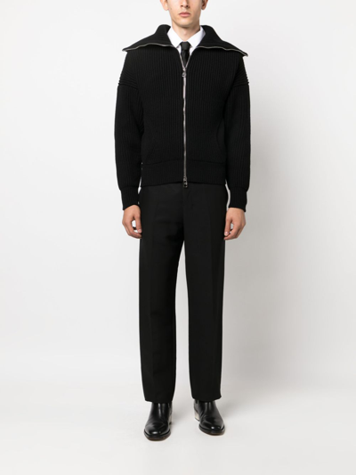 Alexander Mcqueen Black Wool And Cashmere Blend Sweater