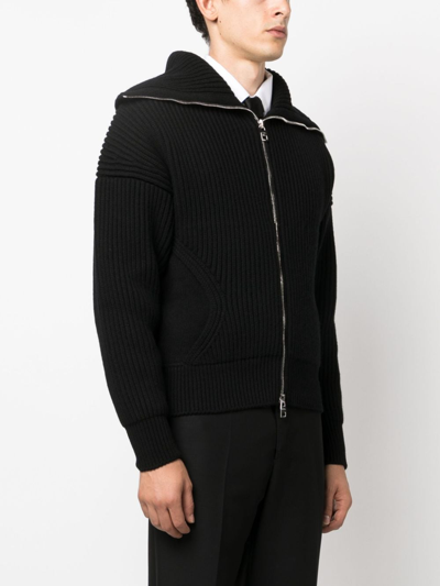 Alexander Mcqueen Black Wool And Cashmere Blend Sweater