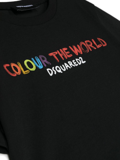 Shop Dsquared2 Slogan-print T-shirt In Black