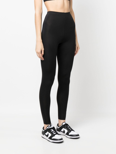 Shop Calvin Klein Logo-print High-waist Leggings In Black