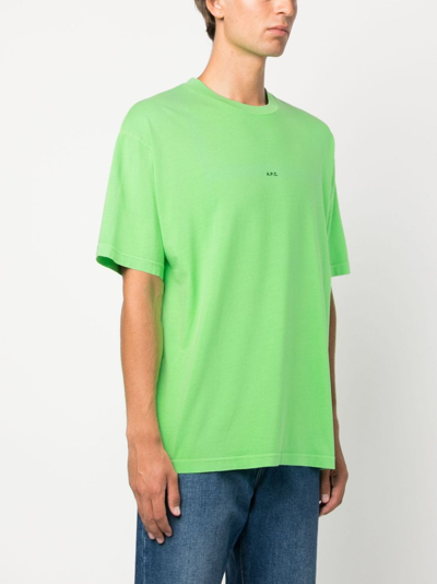 Shop Apc Kyle Cotton T-shirt In Green