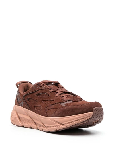 Shop Hoka One One Clifton Sneakers In Brown
