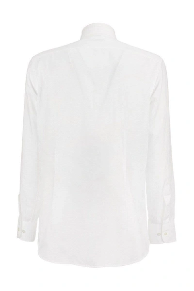 Shop Etro Cotton Shirt Spread In White